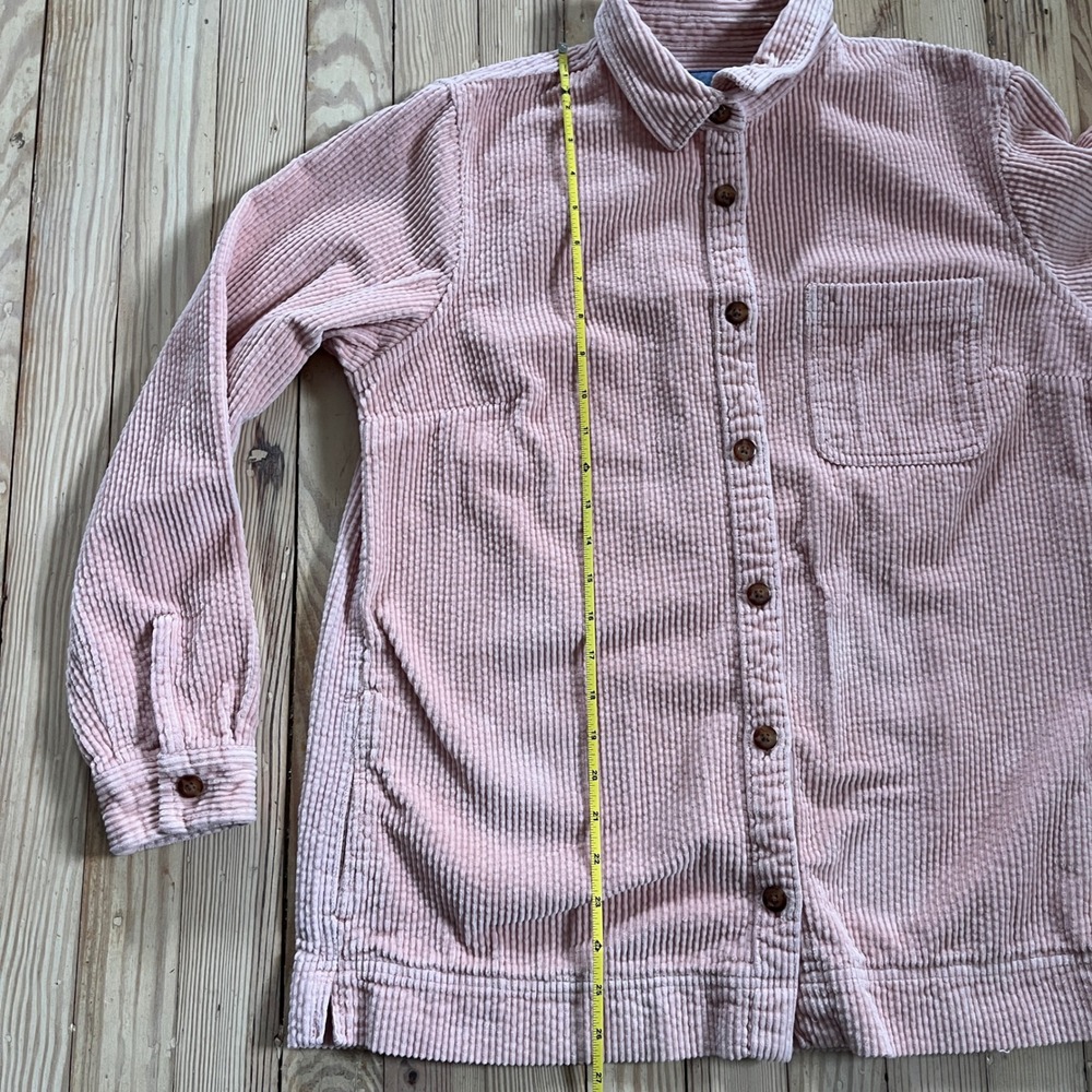 LLBean Pink Corduroy Button Up Shirt Jacket Women‎ Long Sleeve Medium Winter - Picture 8 of 8